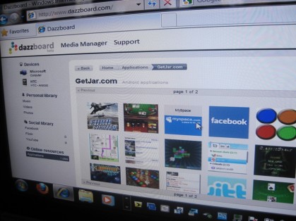 Dazzboard 2 app manager CES 2010