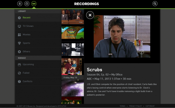Boxee TV website UI