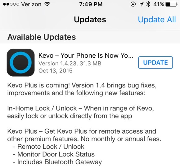 Kevo-update