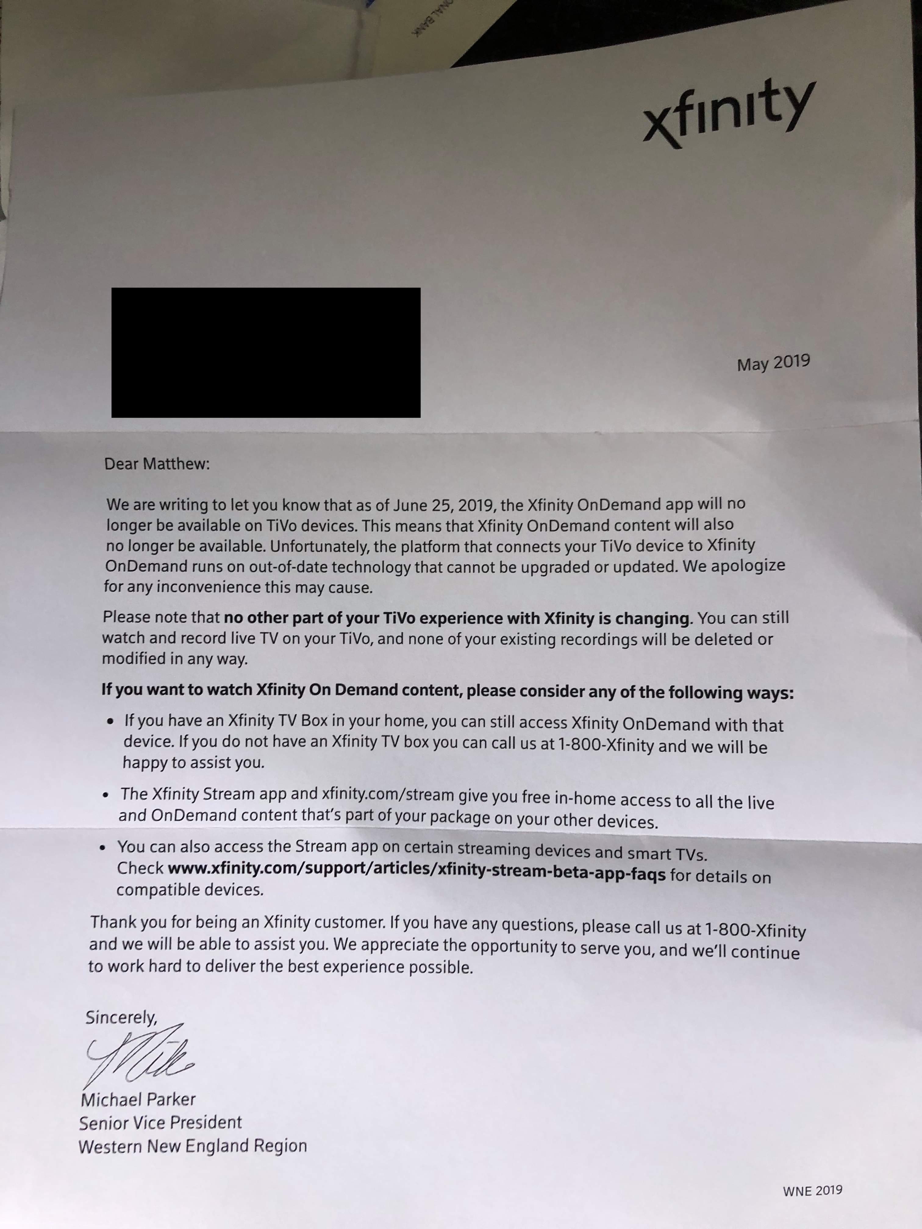 Comcast Retires TiVo Xfinity On Demand